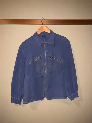 60s 70s French zip up work jacket