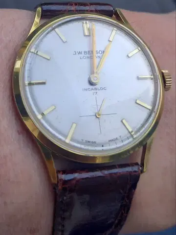 J.W. 벤슨 골드 컬러 수동 와인딩 앤티크 영국 고급 레어