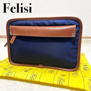 컨디션 최상 페리지 Felis 세컨드 백 클러치백 나일론 x 가죽