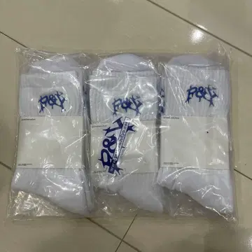 punkandyo 화이트/블루 로고 삭스 3개 세트