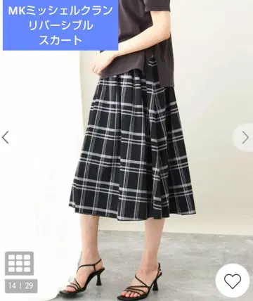 리버서블 체크 스커트 MK 미쉘클랑 M 사이즈
