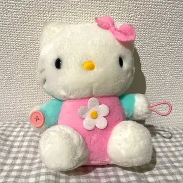 귀중 레어 1999년 헤이세이 레트로 팬시 키티 꽃 봉제 인형