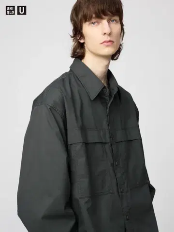 귀한 단종 UNIQLO U 유틸리티 오버 사이즈 셔츠 L 블랙