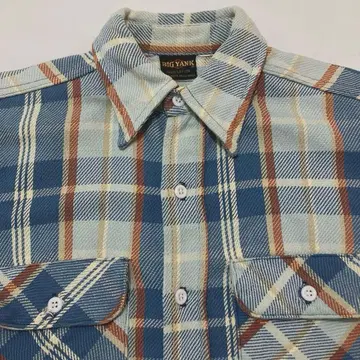 70s 빅 얀크 플란넬 셔츠 60s 80s 뱀 플란넬 스카이블루 USA제
