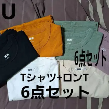 유니클로 U 티셔츠+긴팔티 6종 세트 사이즈 L