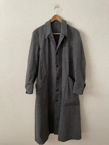 60년대 블랙 샴브레이 아틀리에 코트