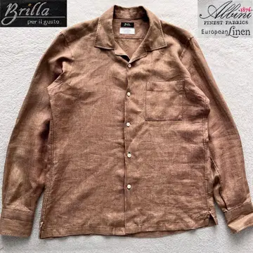 새상품급 레어 브리라펠 일구스토 긴팔 셔츠 린넨 이탈리아 알비니