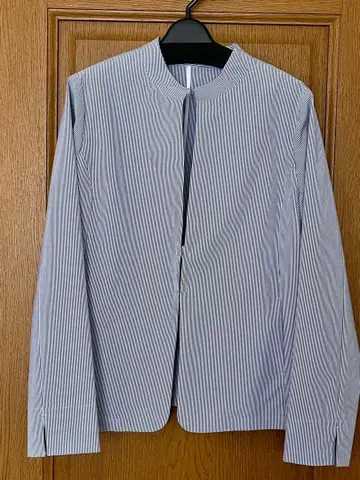 택 포함 새상품 스트라이프 노카라 자켓 봄/여름용