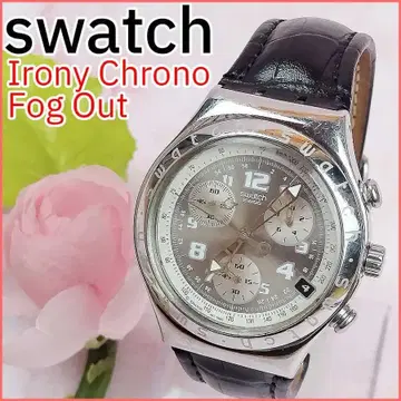 [배터리 새상품] 스와치 아이러니 크로노 포그아웃 손목시계 데이트 작동품