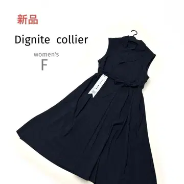 새상품 [디니테코리에] 블랙 슬리브리스 랩 베스트 원피스 F