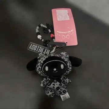 블랙 레오파드 무늬 마이멜로디 마스코트 참 산리오 아베일 스트랩