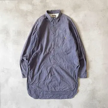 ANACHRONORM 풀오버 롱 셔츠 샴브레이 고마시오 1