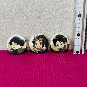 진격의 거인 엘렌 리바이 한지 캔뱃지 세트 !