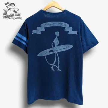 [레어] 모모타로 청바지 네이비 나염 인디고염 T셔츠