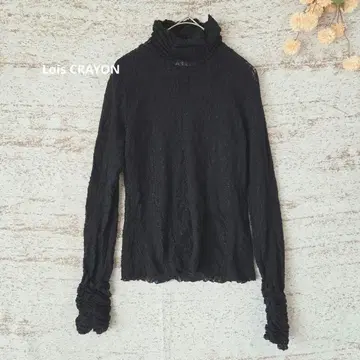 Lois CRAYON 레이스 하이넥 상의 블랙 [ M ]