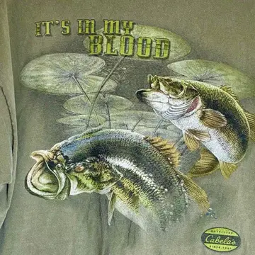 90s 00s 블랙 배스 낚시 티셔츠