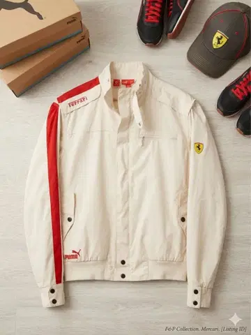 Puma Ferrari 자켓 S 아이보리/레드