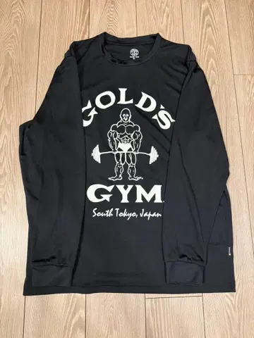 컨디션 최상 GOLD'S GYM 롱 슬리브 T셔츠 XL 롱티 블랙
