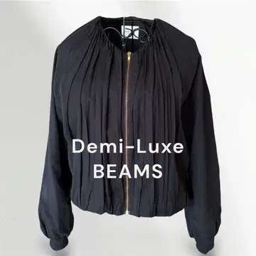 새상품급 Demi-Luxe BEAMS V넥 개더 블루종 블랙