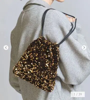 B&Y 벨벳 스팽글 드로스트 숄더백