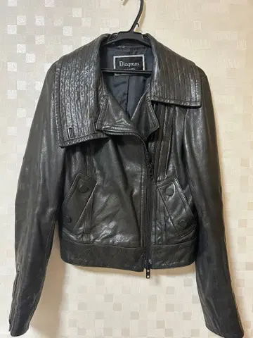 그레이스 콘티넨탈 Diagram 블랙 가죽 라이더 자켓
