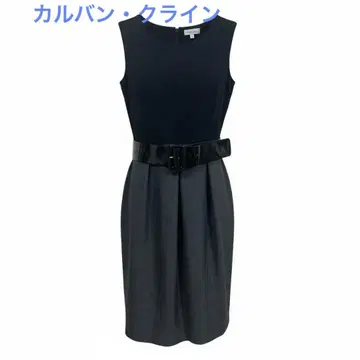 캘빈 클라인 슬리브리스 드레스 허리 벨트 포함