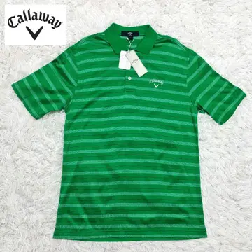 [ 미사용 새상품 ] 캘러웨이 피케 셔츠 반팔 보더 그린 남성용 L