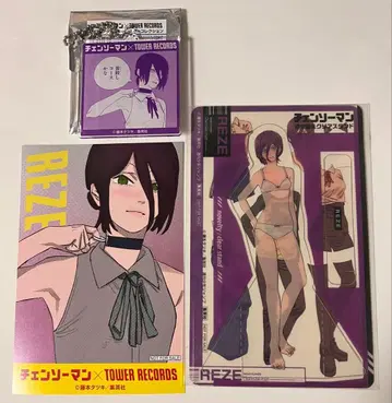 체인소 맨 레제 타워 레코드 명장면 아크릴 키링 굿즈 세트