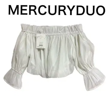 머큐리 듀오 오프숄더 헴 벌룬 블라우스 화이트 택 포함 새상품