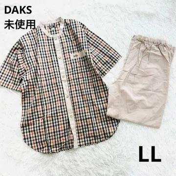 새상품급 DAKS 체크 무늬 파자마 LL XL 남성용 봄/여름 룸웨어