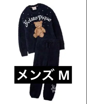 젤라또피케 스노우 베어 자카드 풀오버 네이비 상하의 세트 남성용 M