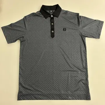 풋조이 남성용 격자 자카드 반팔 피케 셔츠 사이즈 M