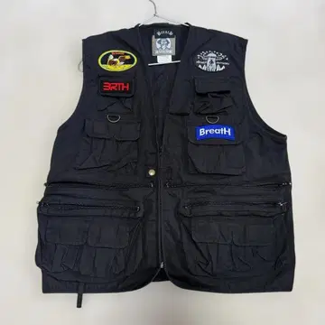 BreatH 블레스 낚시용 조끼 다기능 포켓 와펜 블랙 M