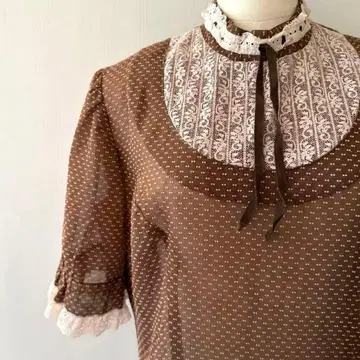 70s 빈티지 롱 기장 드레스 원피스 레이스