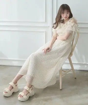 MAJESTIC LEGON 밀피유 프릴 코르셋 원피스