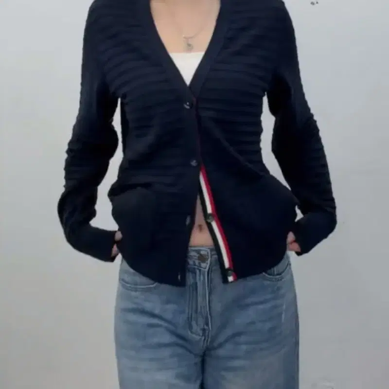 톰브라운 네이비 가디건