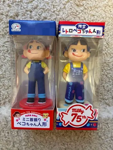 메루카리 택배 75주년 미니 페코짱 고개 흔드는 인형 레트로 페코짱 인형