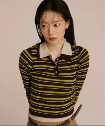 Sustainable 레이어드 폴로 니트 풀오버