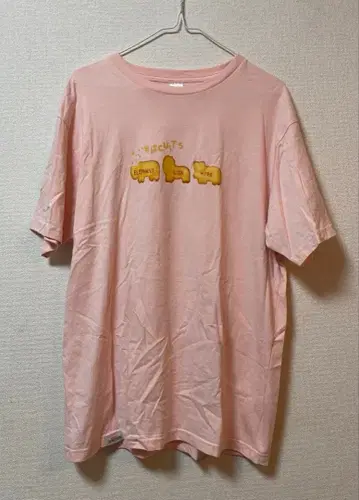 빌리지 뱅가드 타베코 동물 티셔츠 L 반팔 핑크 레어