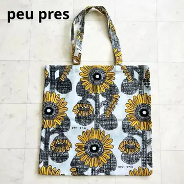 [새상품급] peu pres 푸프레 해바라기 무늬 백 린넨 100%