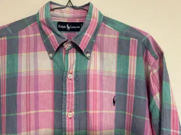 랄프 로렌 인기 컬러 체크 BD 셔츠 M