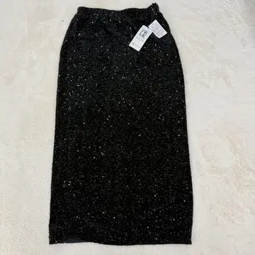 새상품 미쉘클랑 스커트 38 M 블랙 스팽글 파티