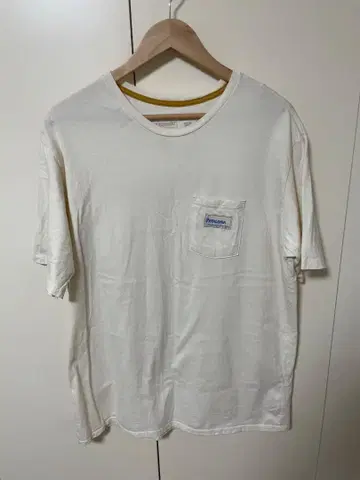 파타고니아 포켓T셔츠 백프린트 화이트 남성용