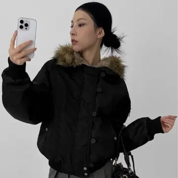 BLACKUP 블랙업 누니 퍼 트리밍 후드 점퍼