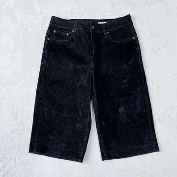 자라 | 남성용 플로키 가공 버뮤다 팬츠 [ 38 ] 블랙 y2k