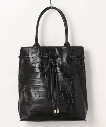 [새상품급] perche 악어 엠보싱 가죽 토트백 블랙
