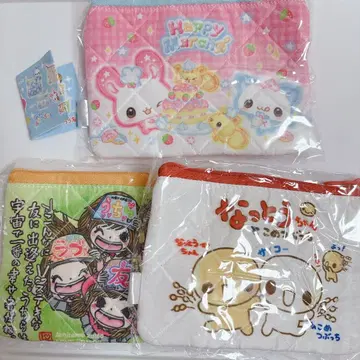 헤이세이 팬시 퀼트 파우치 낫토짱 해피 마치 후와후와 라비짱