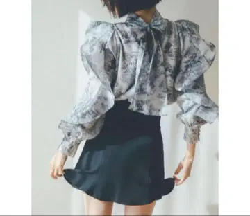 택 포함 snidel 오간자 시스루 블라우스 토와르 드 주이