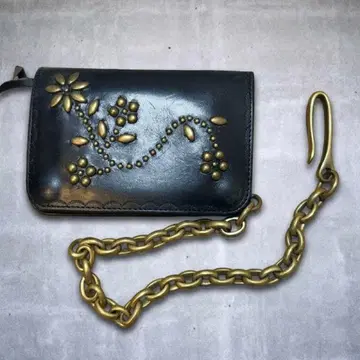 [리메이크] 트래커 지갑 플라워 스터드 놋쇠 지갑 체인