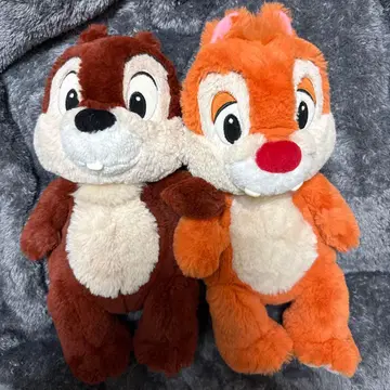 디즈니 리조트 칩 앤 데일 플러피 봉제 인형 2체 세트